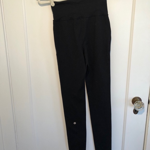 lululemon Draw String Black Leggings Size 4 - Picture 5 of 6